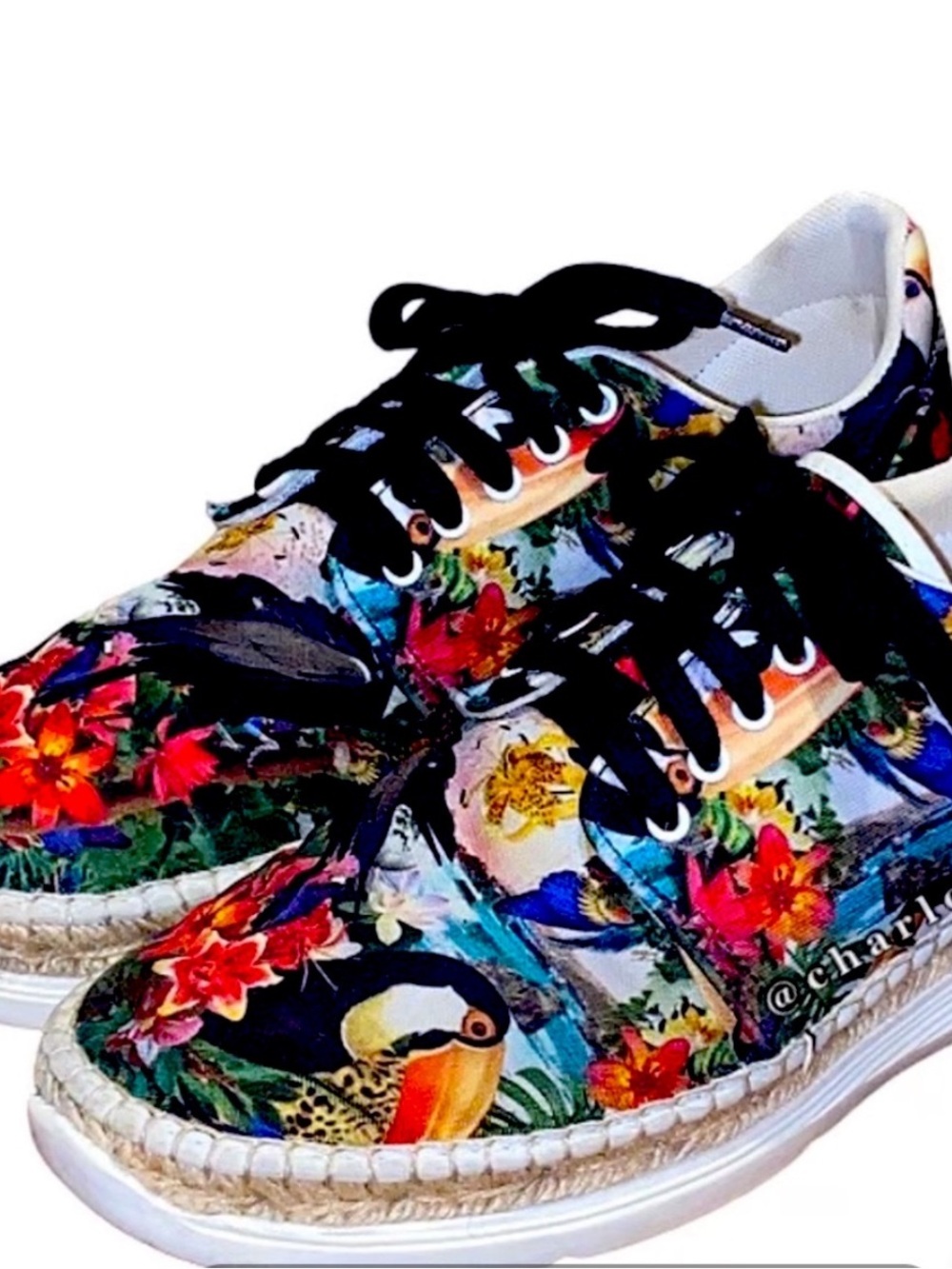 Free people, Jackdon espadrille toucan tropical canvas sneakers